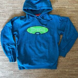 Supreme Teal Hooded Sweater for Men